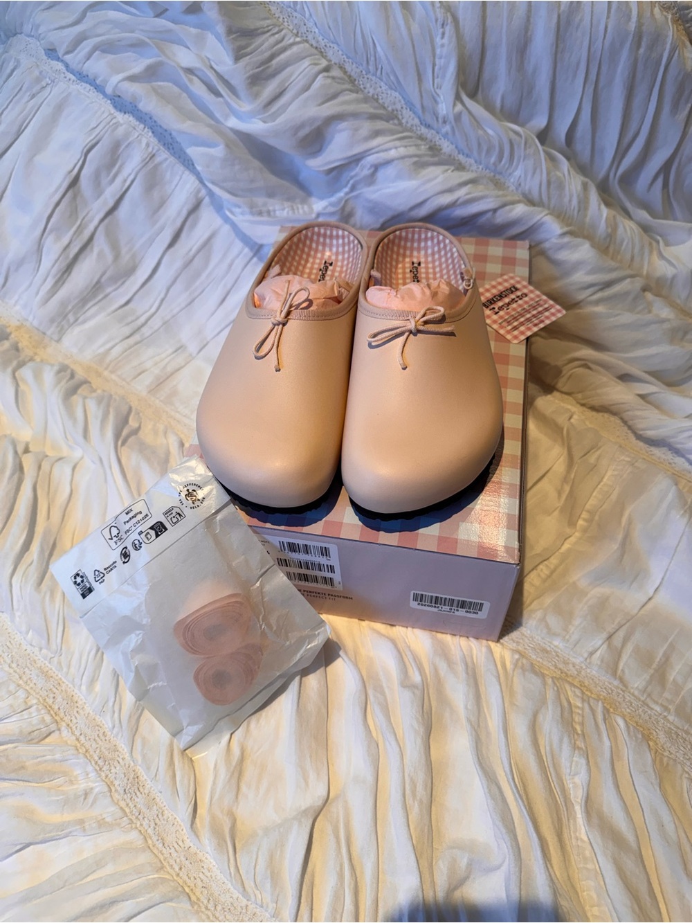 Birkenstock Soft Pink Leather Clogs with Bow Accent